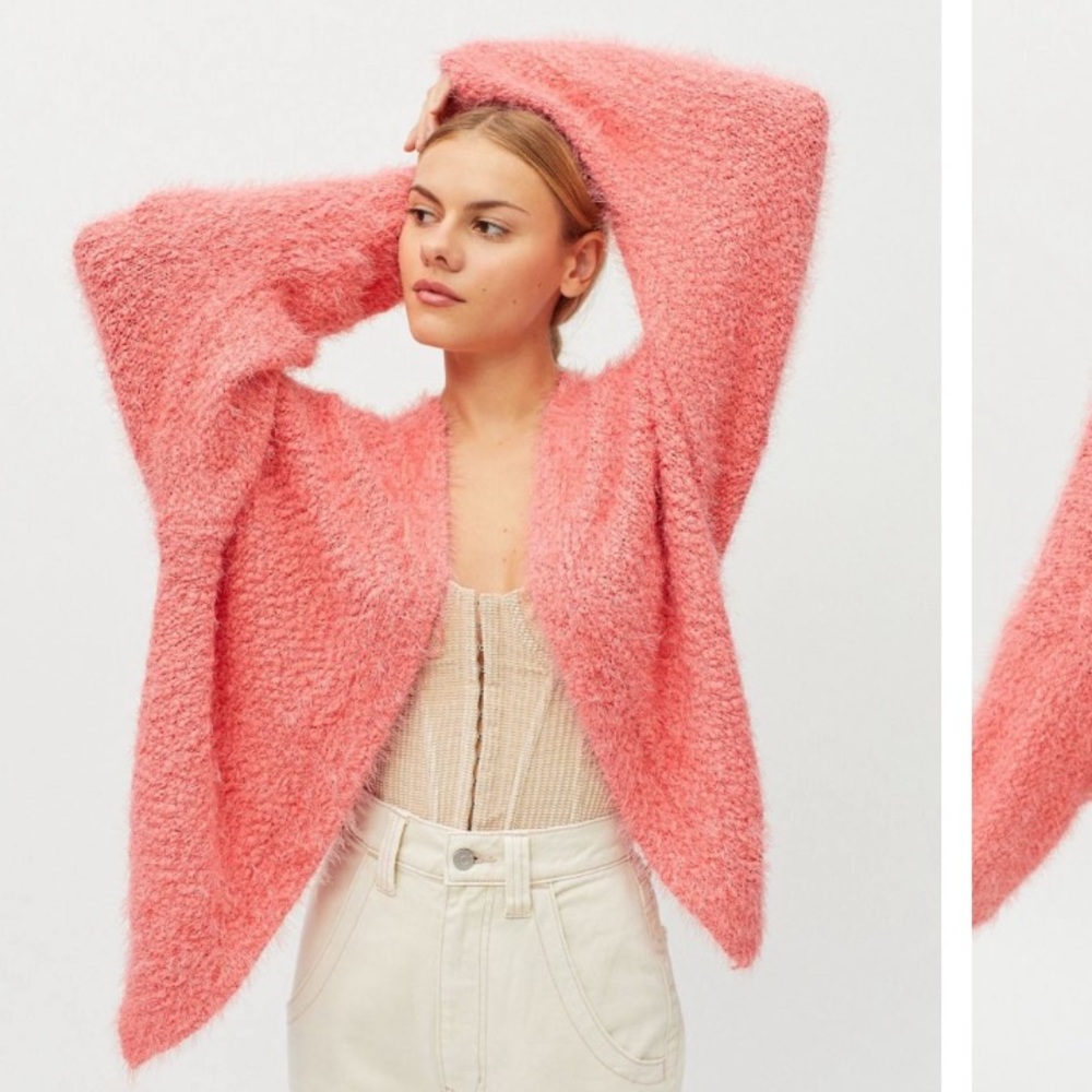 Urban Outfitters Pink fuzzy cardigan